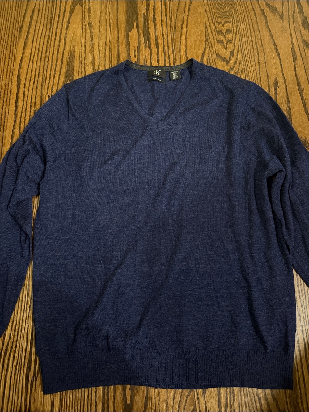 Calvin Klein Men's Dark Blue V-Neck Sweater